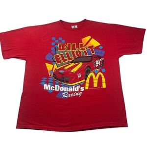 1995 McDonald's Racing #94 Bill Elliott Nascar VTG T-Shirt‎ XL Red Single Stitch